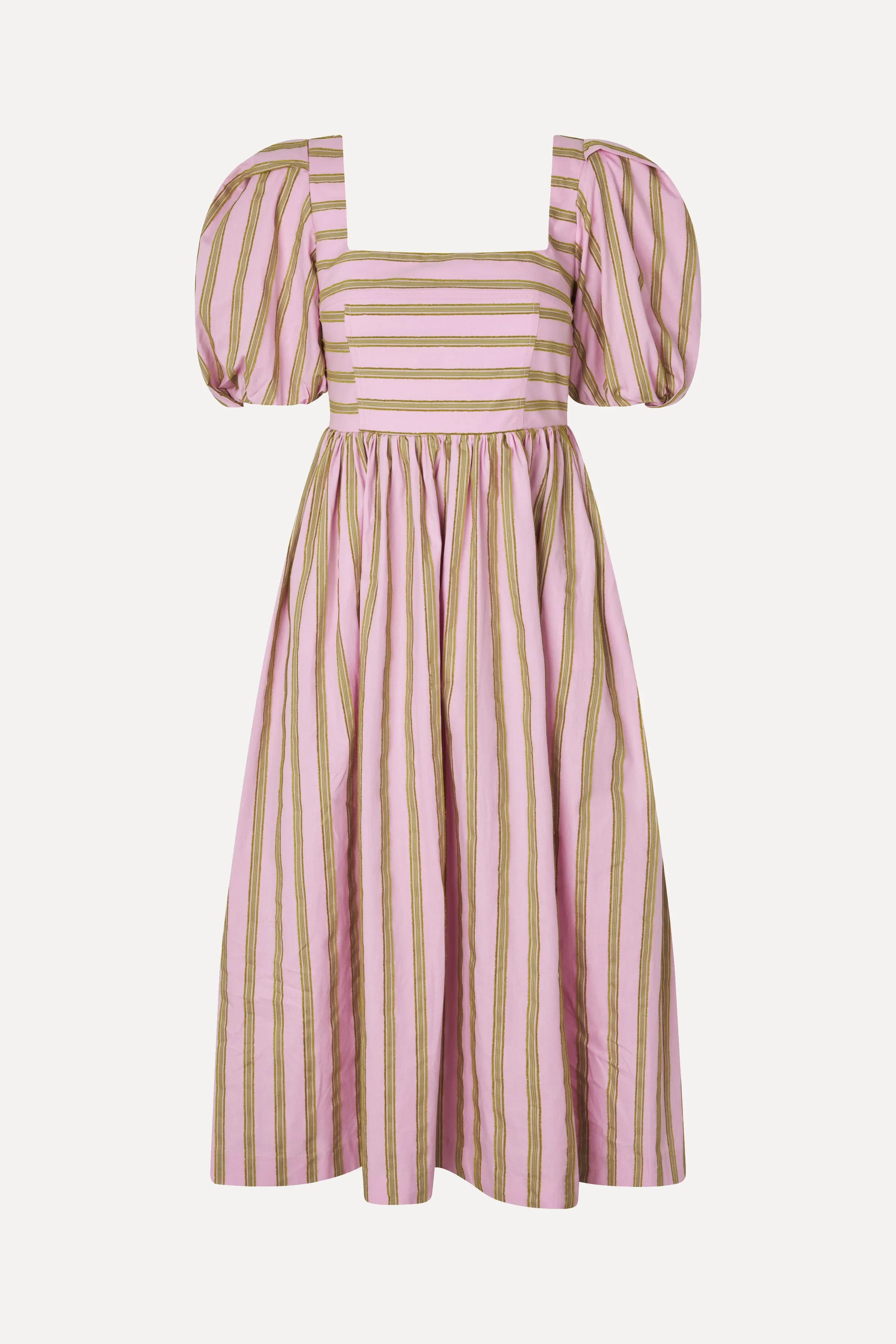 Blouson Sleeve Midi Dress - Wallpaper Stripes sold by STINE GOYA product image thumbnail 3