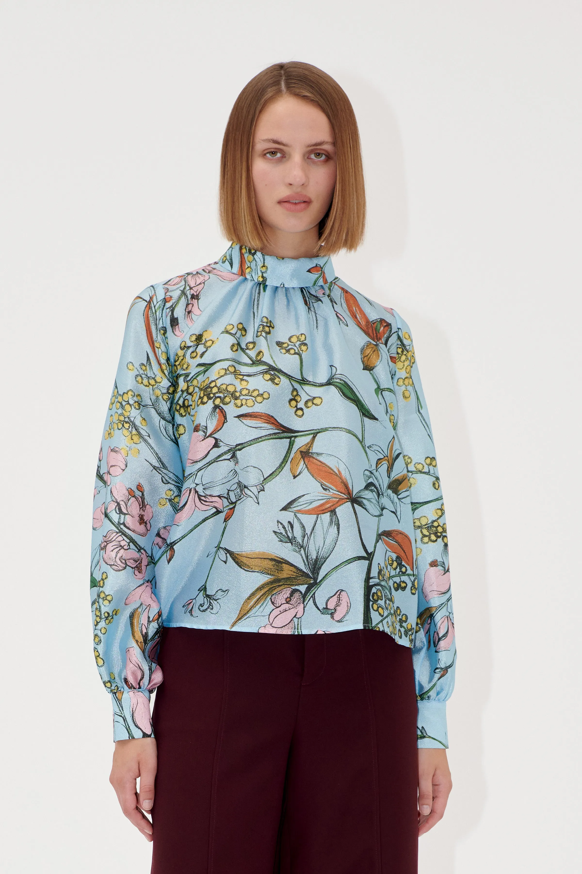 Gathered Long Sleeve Top - Spring Mimosa sold by STINE GOYA