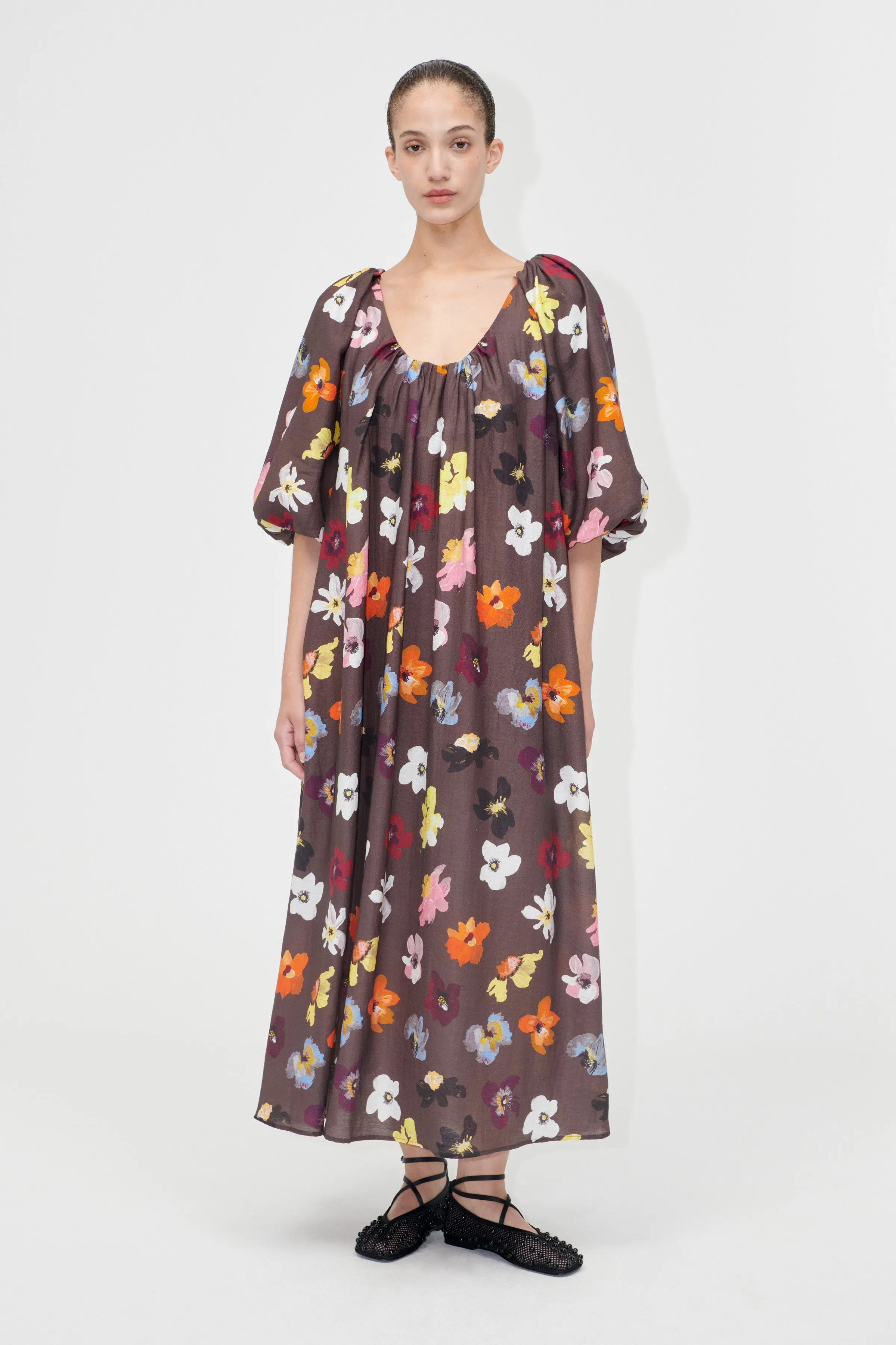 Voluminous Puff Sleeve Dress - Wild Flowers sold by STINE GOYA