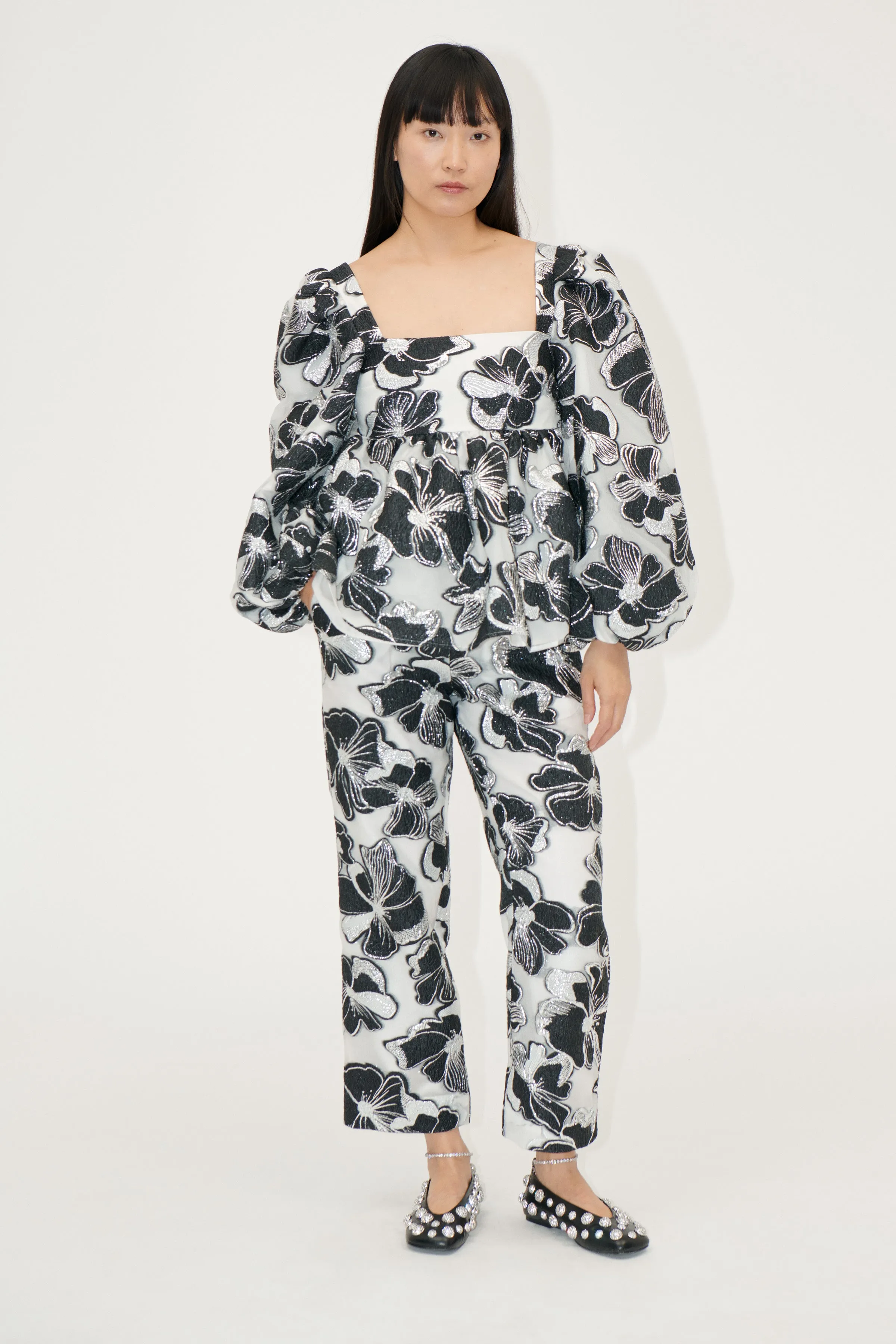 Elasticated Waistband Pants - Anemone Jacquard sold by STINE GOYA