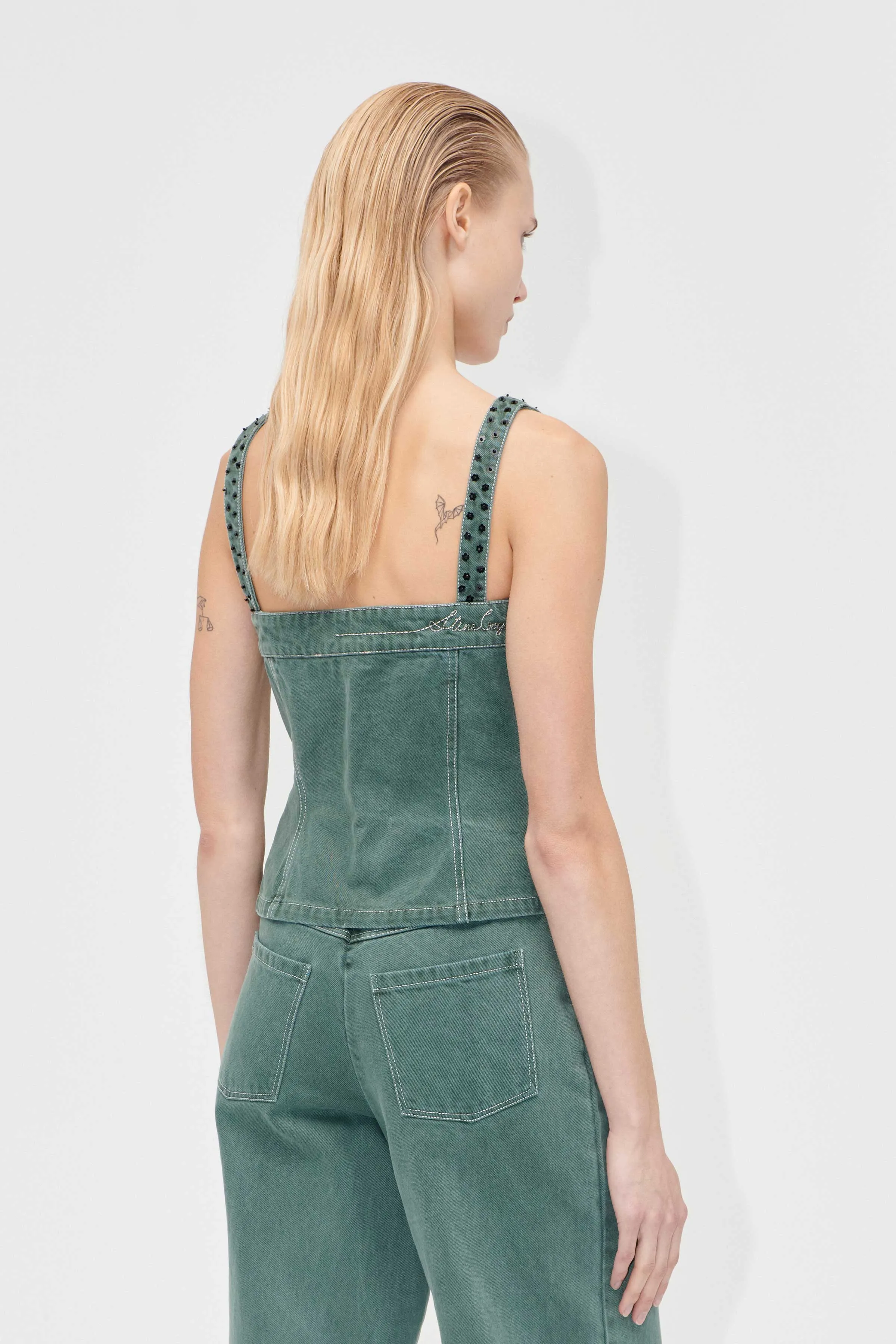 Scoopneck Pockets Vest - Dark Green sold by STINE GOYA product image thumbnail 2