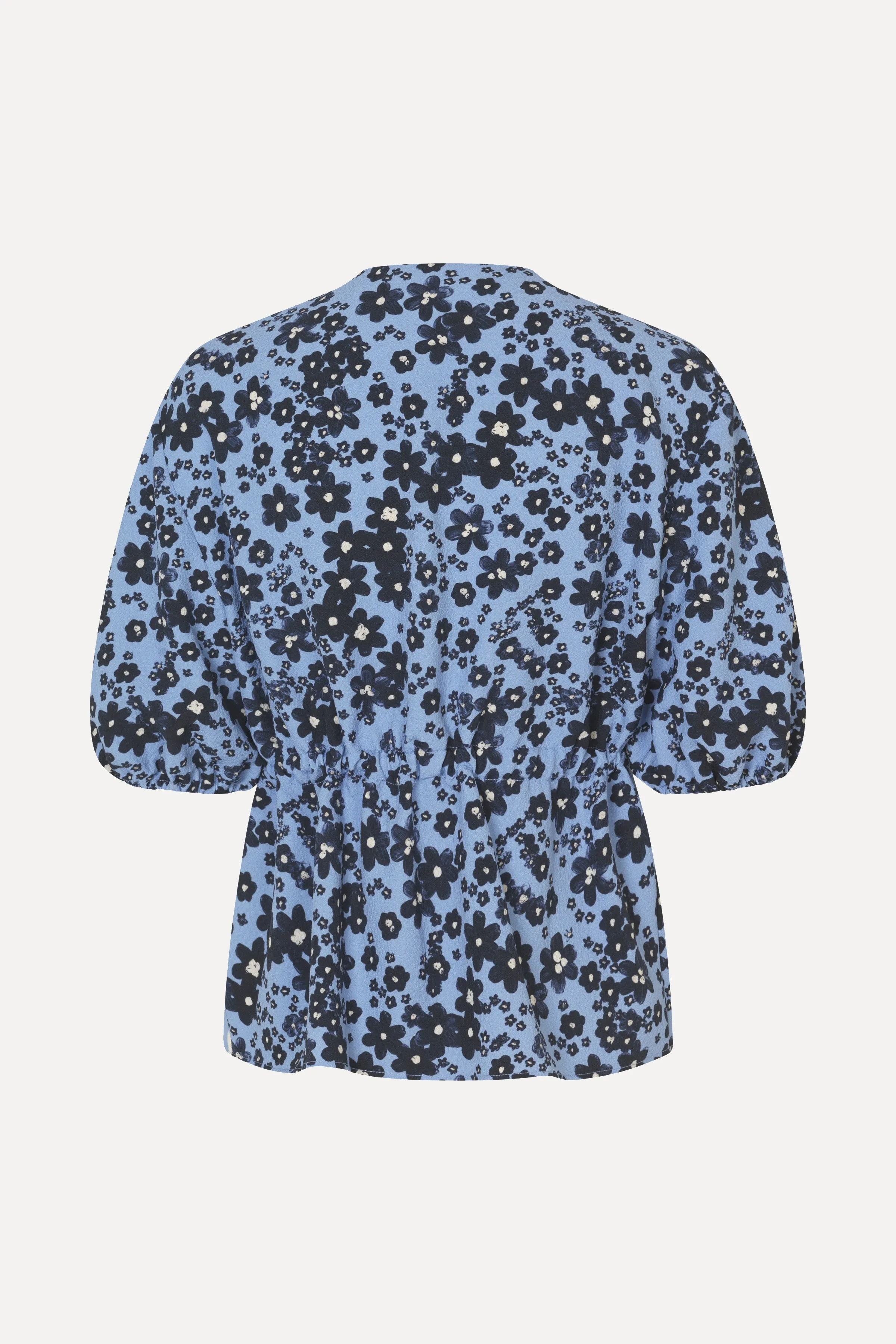 Gathered Tie Short Sleeve Top - Night Ditzy Floral / Day Ditzy Floral sold by STINE GOYA product image thumbnail 4