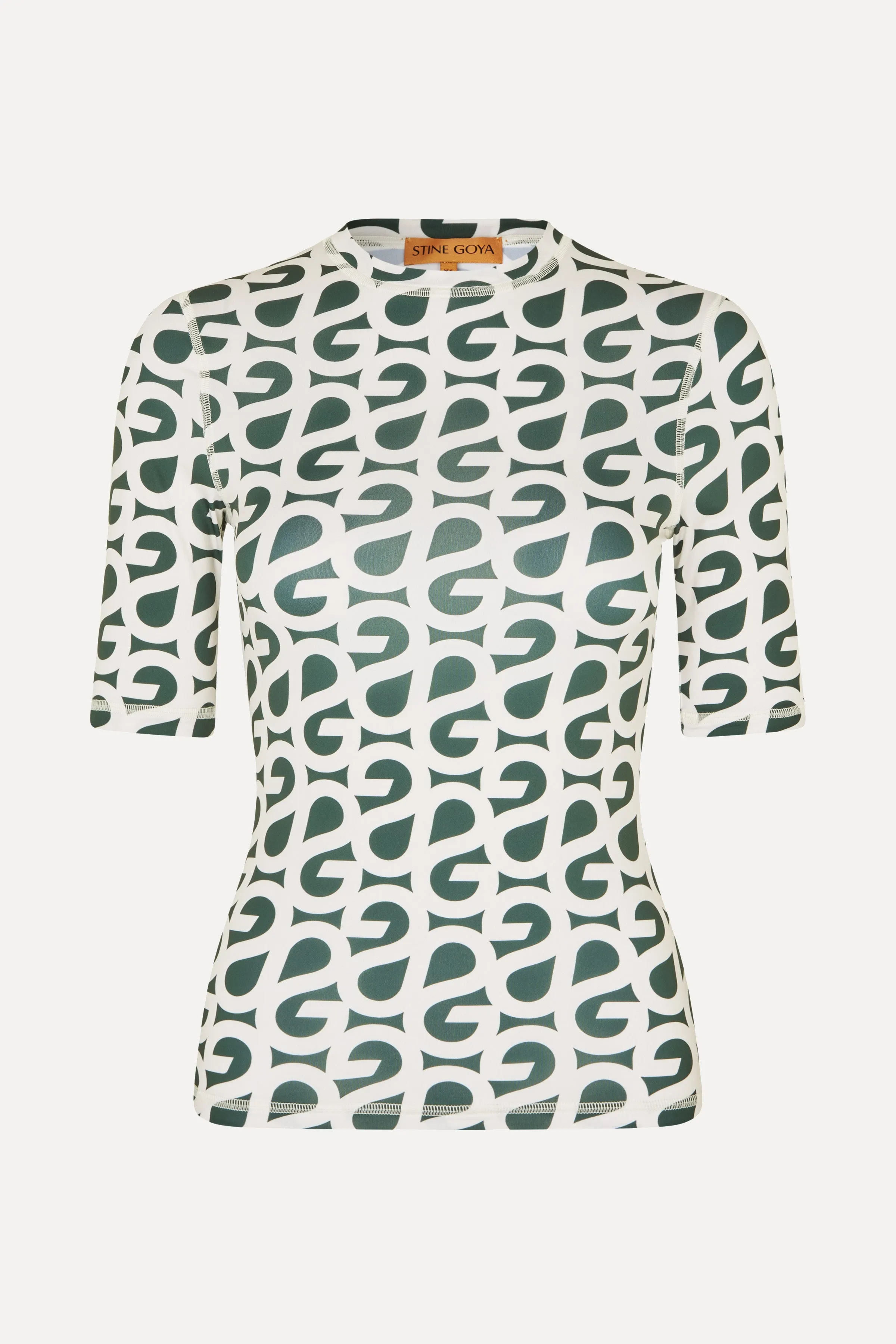 Elastic Short Sleeve T-Shirt - Forest Green Logo sold by STINE GOYA product image thumbnail 3