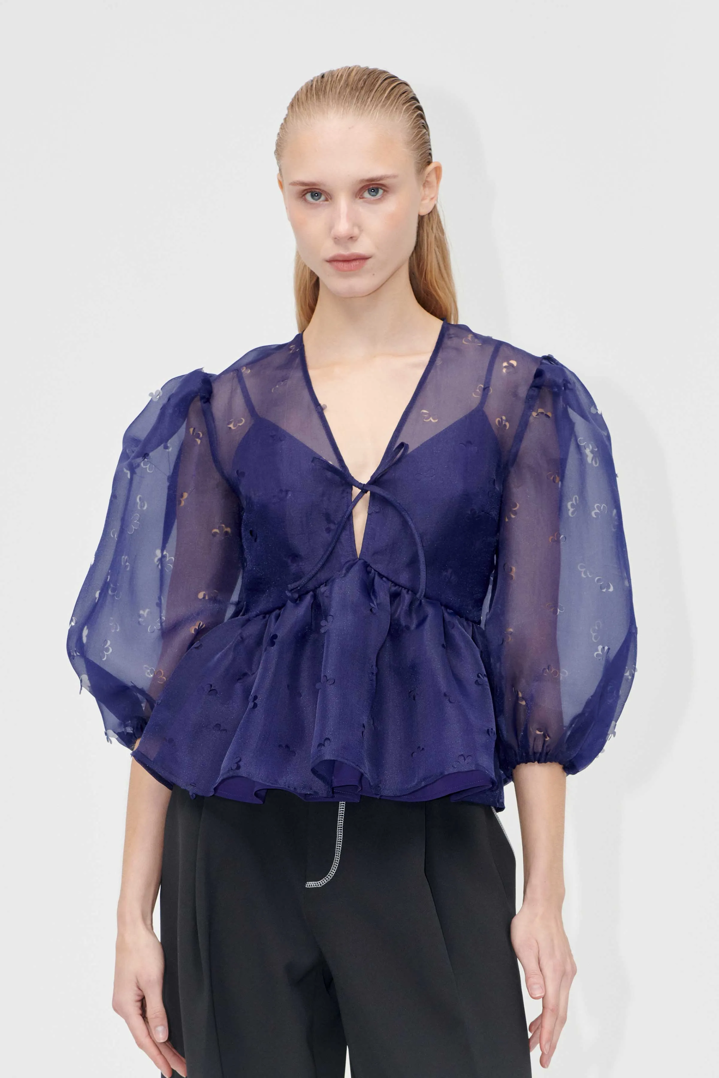 Long Sleeve Bow Top - Ditzy Floral sold by STINE GOYA