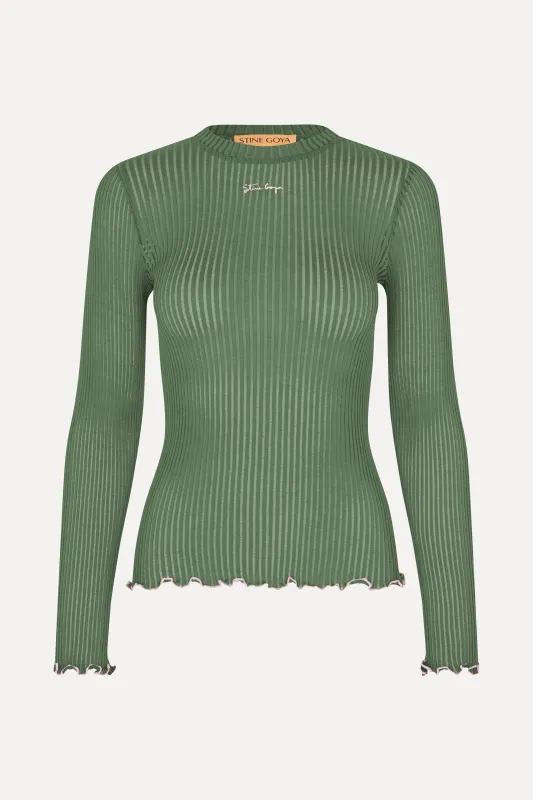 Long Sleeve Crewneck - Dark Green sold by STINE GOYA