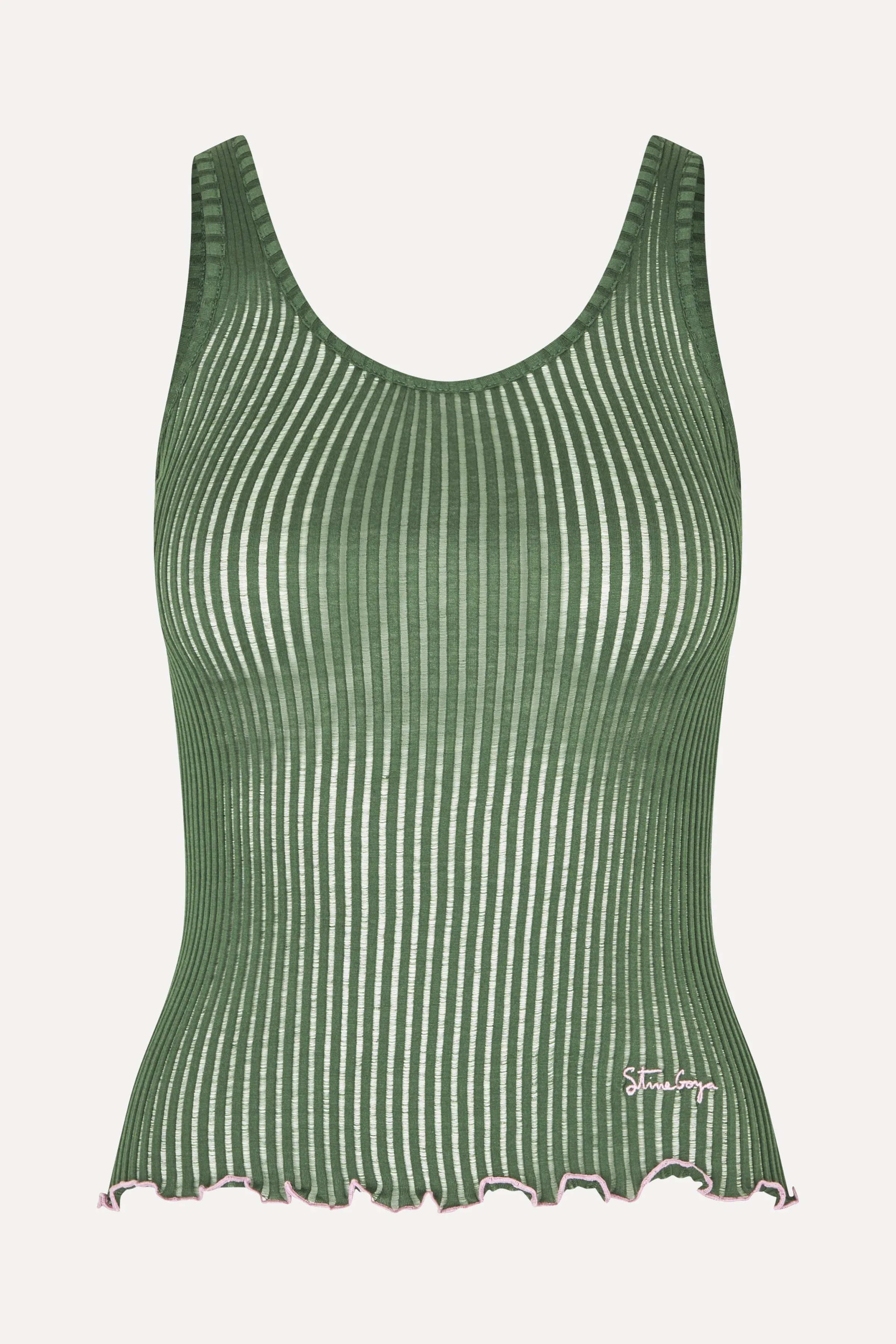 Scoopneck Tank Top - Dark Green sold by STINE GOYA product image thumbnail 3
