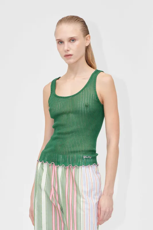 Scoopneck Tank Top - Dark Green sold by STINE GOYA