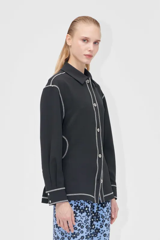 Circular Cut Out Adjustable Shirt - Black sold by STINE GOYA