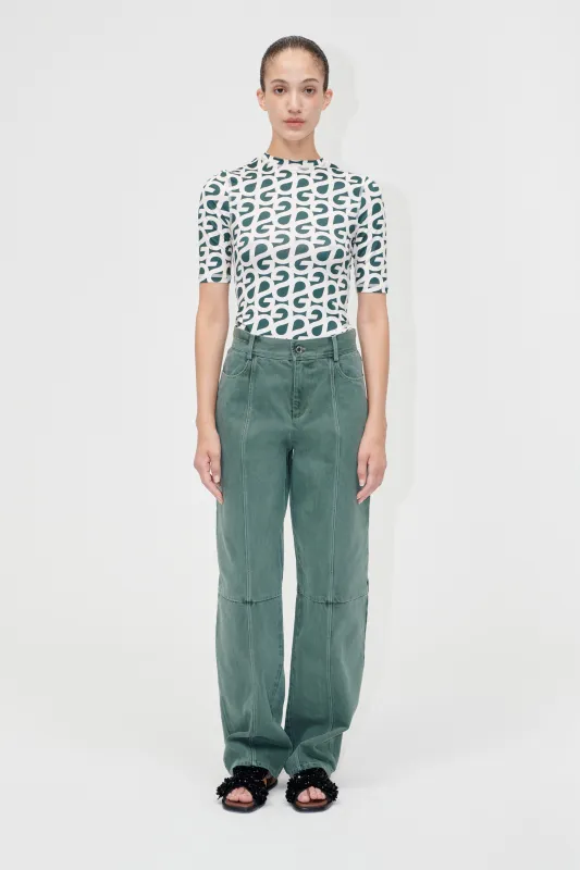 Structured Long Pants - Dark Green sold by STINE GOYA