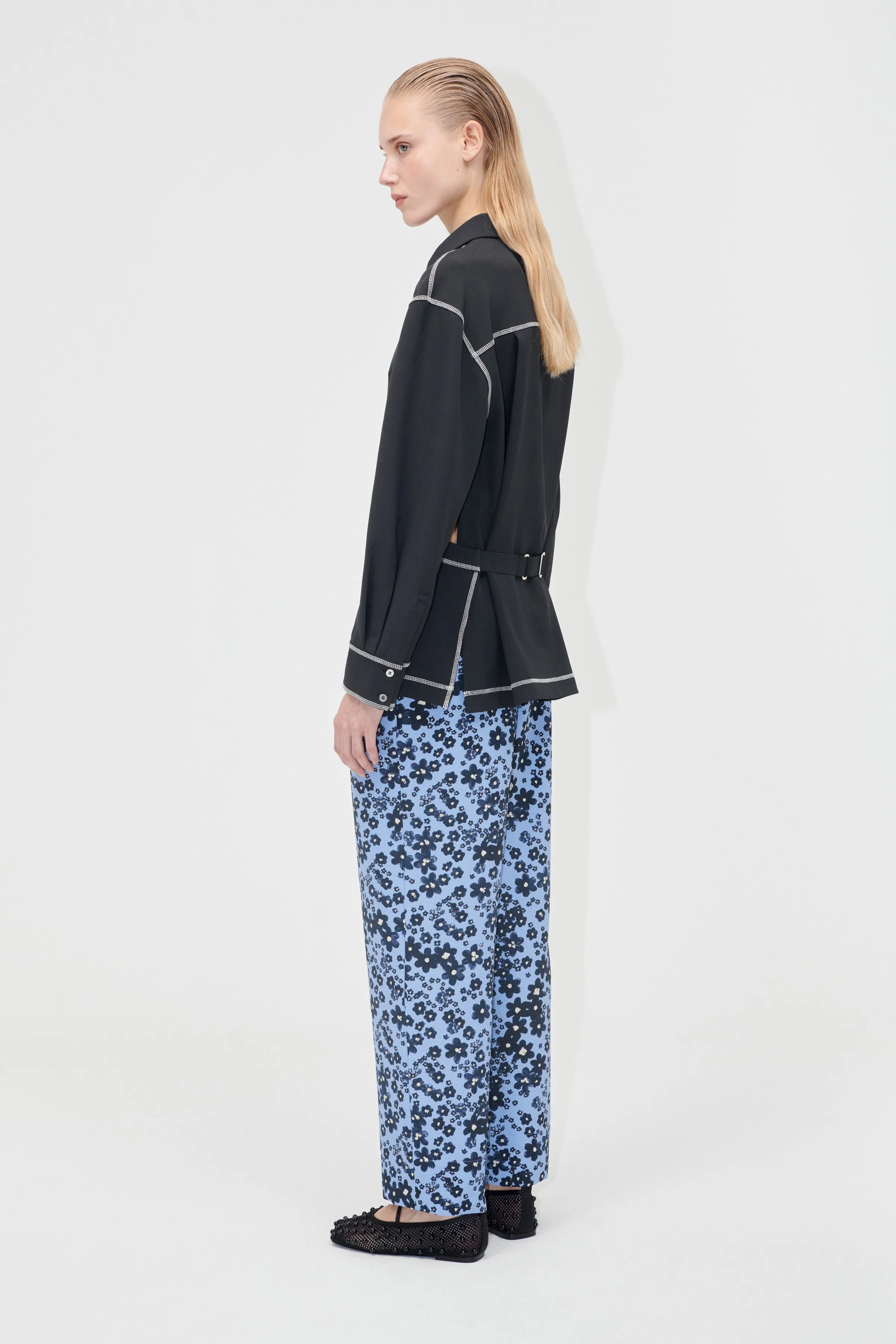 Elasticated Straight Pants - Night Ditzy Floral / Day Ditzy Floral sold by STINE GOYA product image thumbnail 2