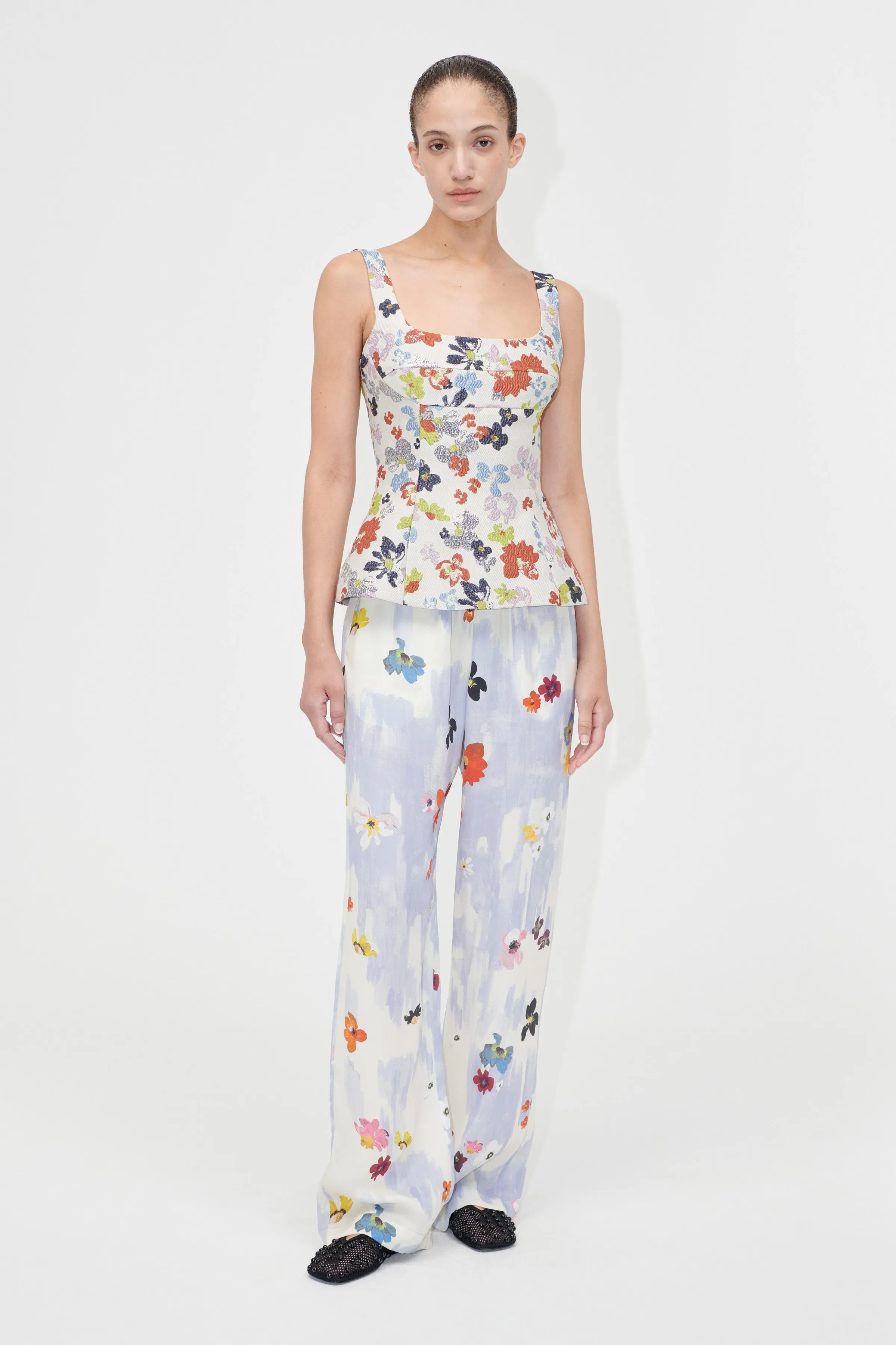 Elasticated Long Pants - Skyfall Flowers sold by STINE GOYA