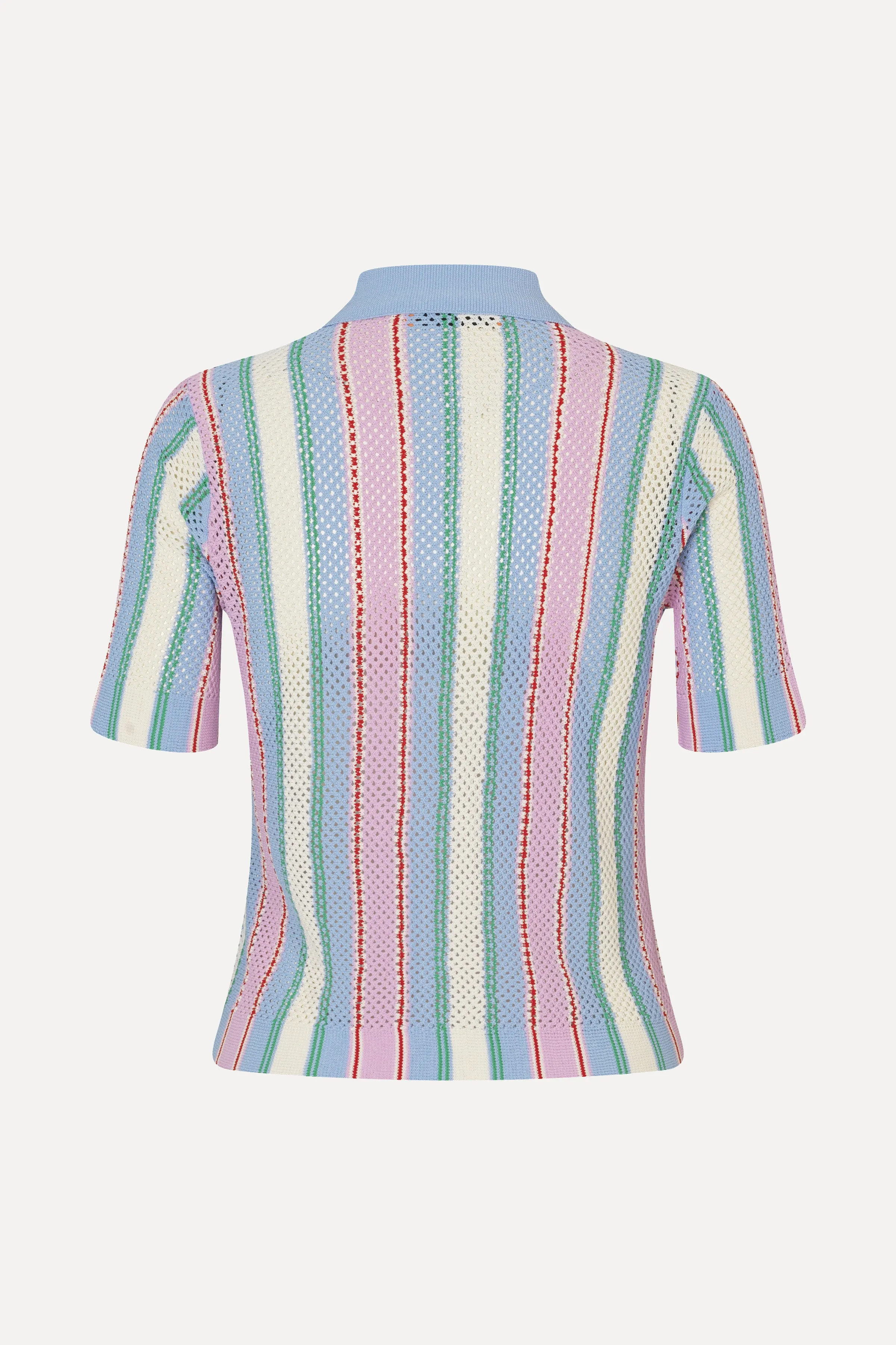Short Sleeve Crochet Polo - Pastel Stripes sold by STINE GOYA product image thumbnail 4