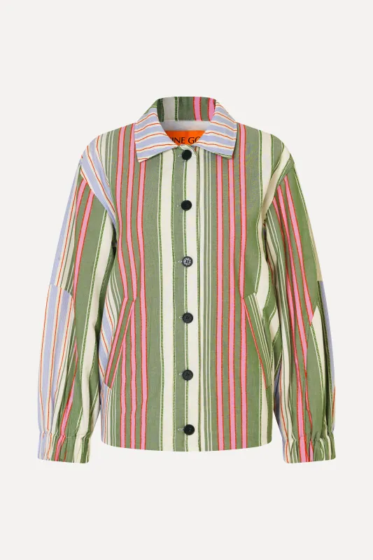 Oversized Utility Workwear Jacket - Forest Stripe sold by STINE GOYA