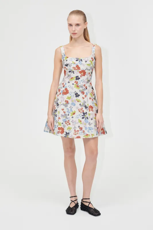 Sleeveless Fitted Waist Dress - Skyfall Flowers sold by STINE GOYA