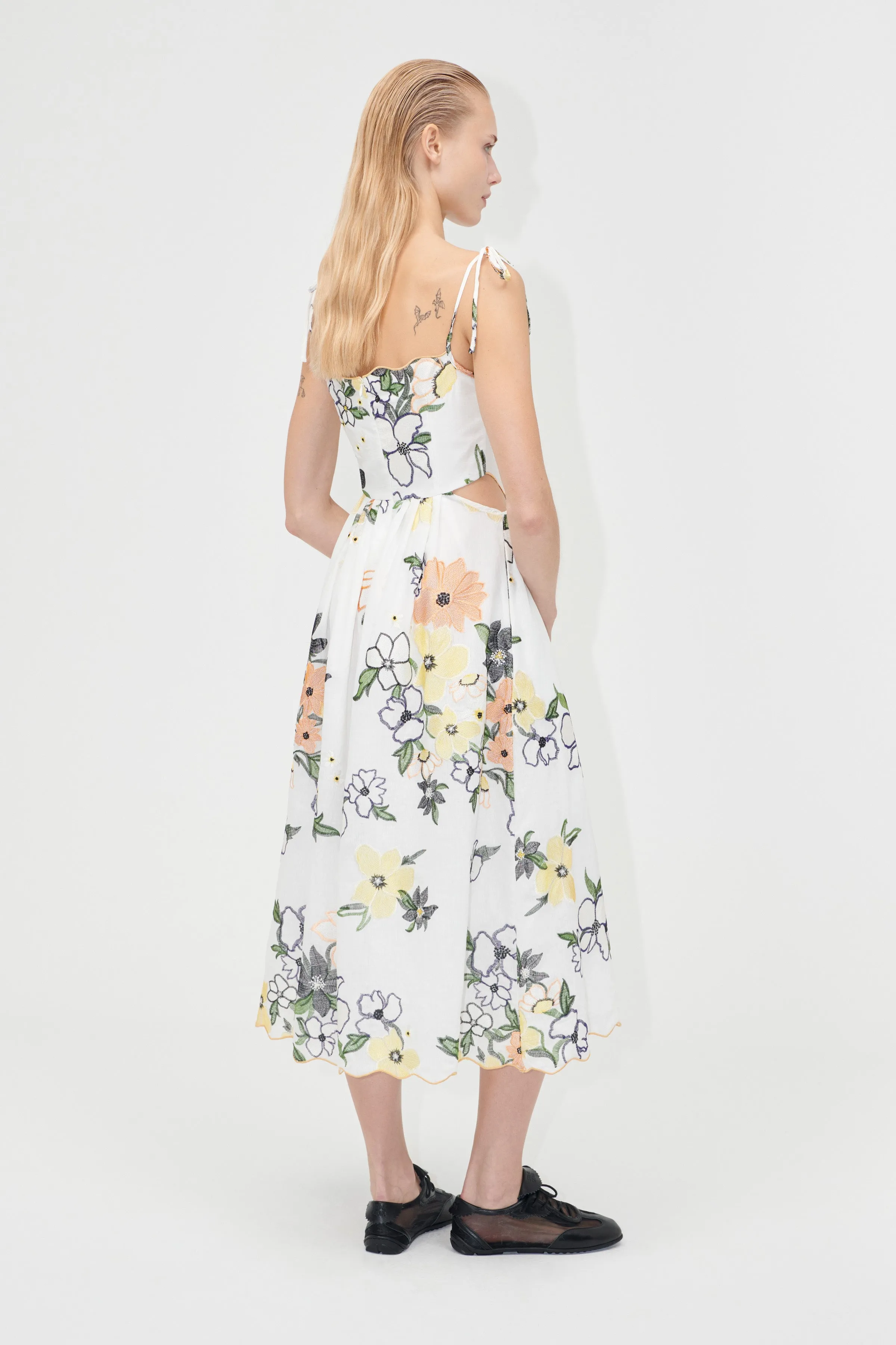 Scalloped Cut Out Dress - Wild Flowers Embroidery sold by STINE GOYA product image thumbnail 2