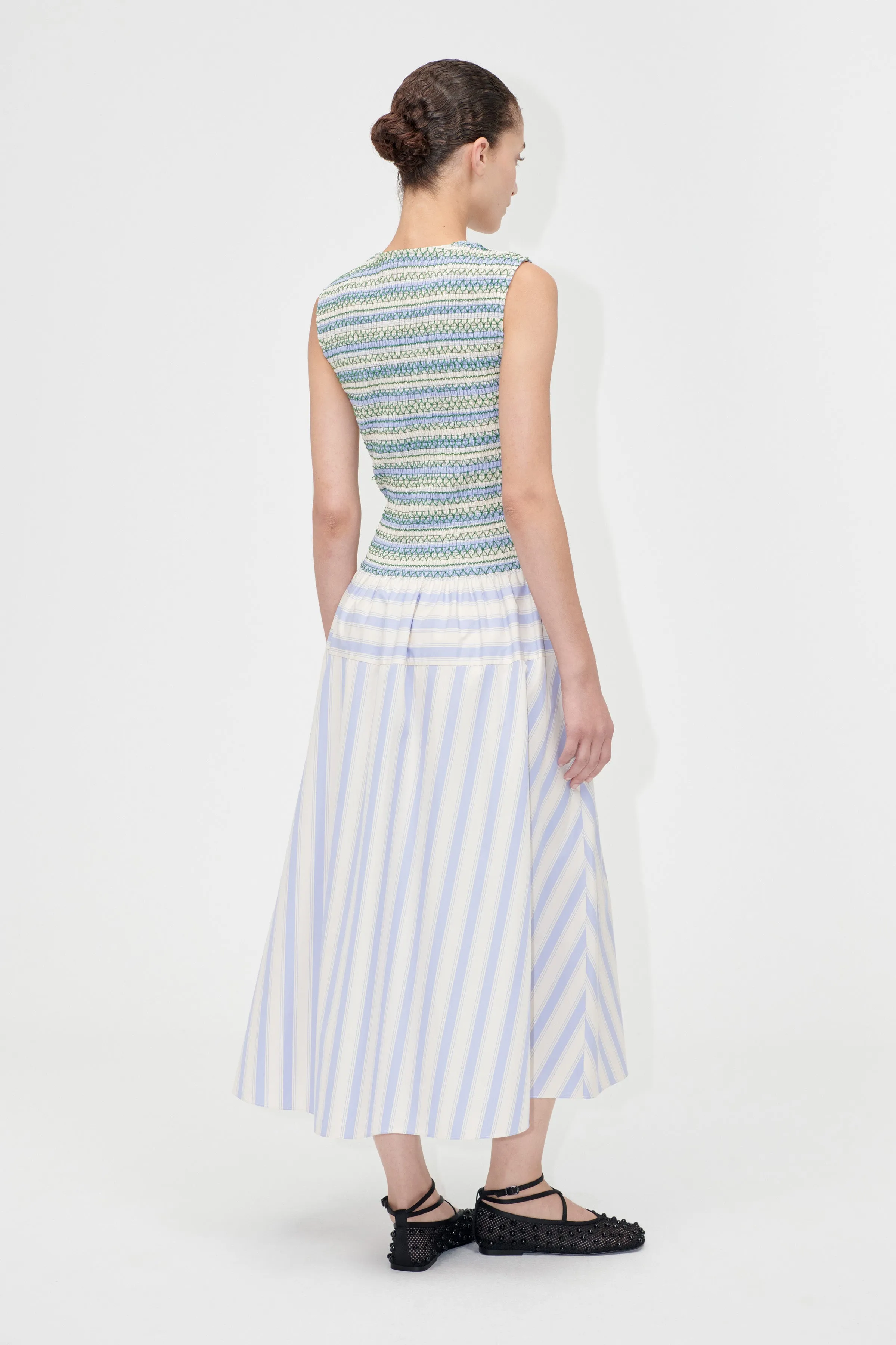 Smocked Gathered Tank Dress - Pastel Stripes sold by STINE GOYA product image thumbnail 2
