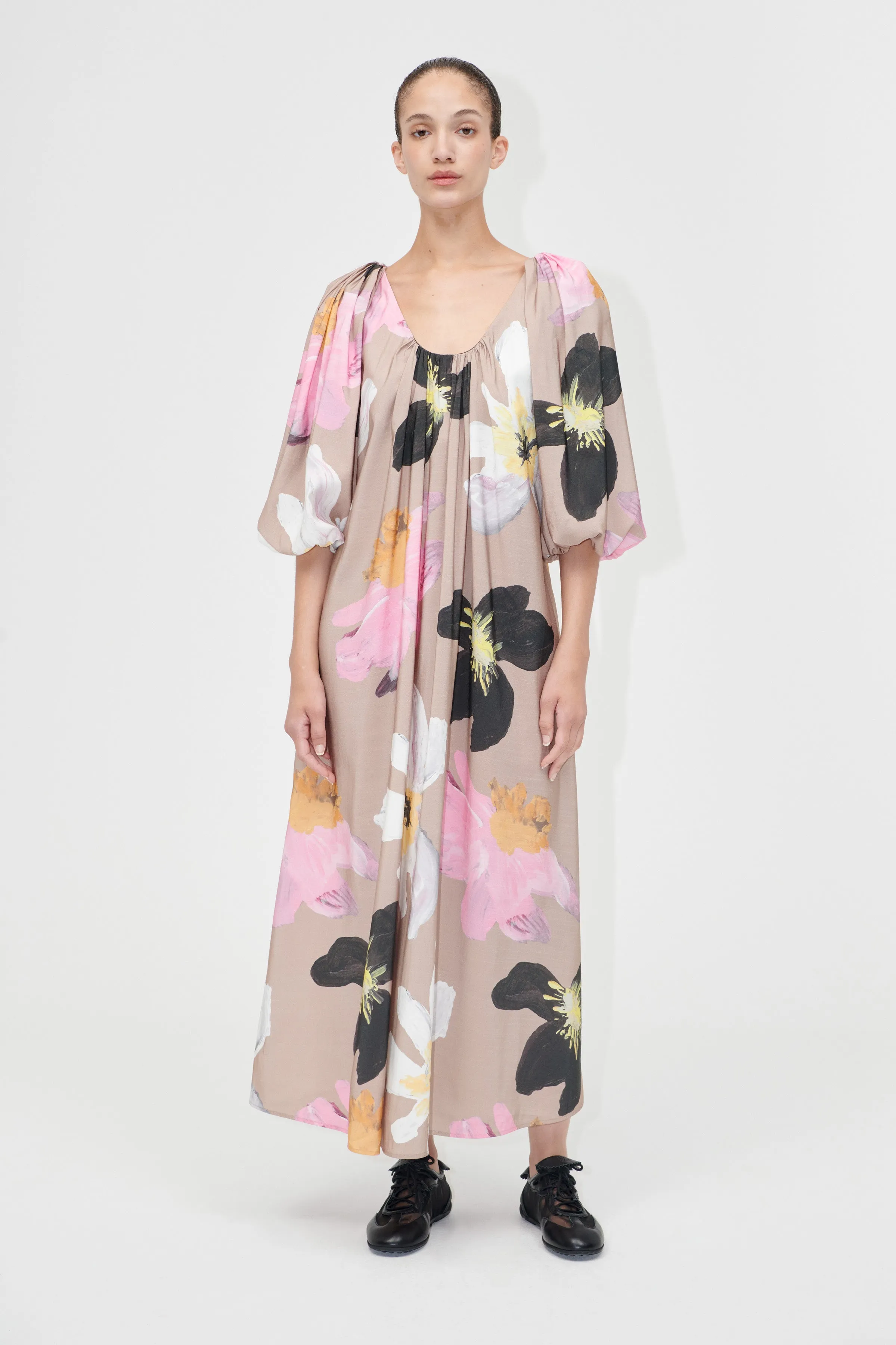 Voluminous Puff Sleeve Dress - Wild Flowers sold by STINE GOYA