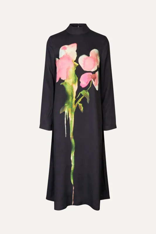 Long Sleeve Midi Dress - Melting Flowers sold by STINE GOYA