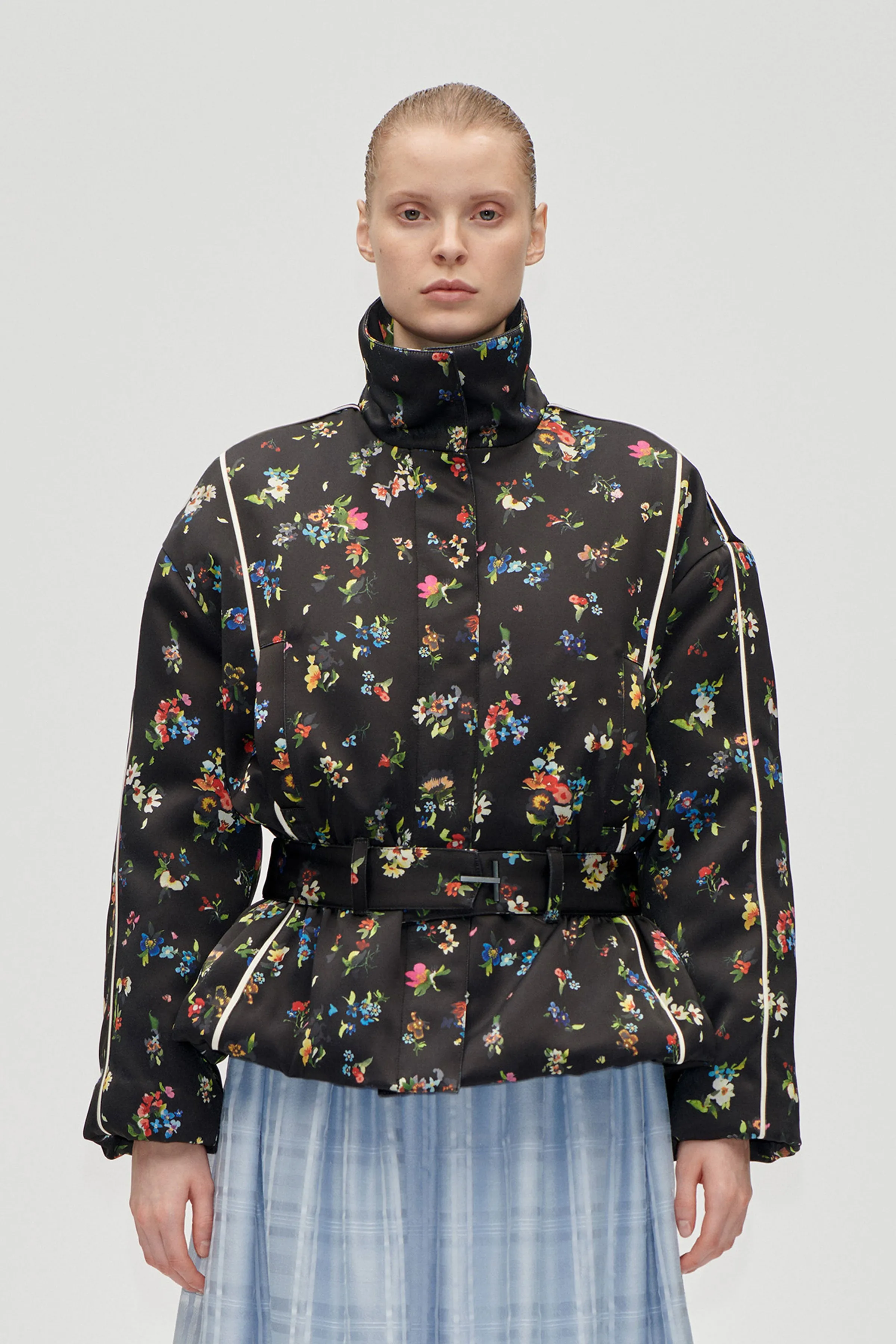 Cinched Aviator Bomber Jacket - Magnolia Garden sold by STINE GOYA