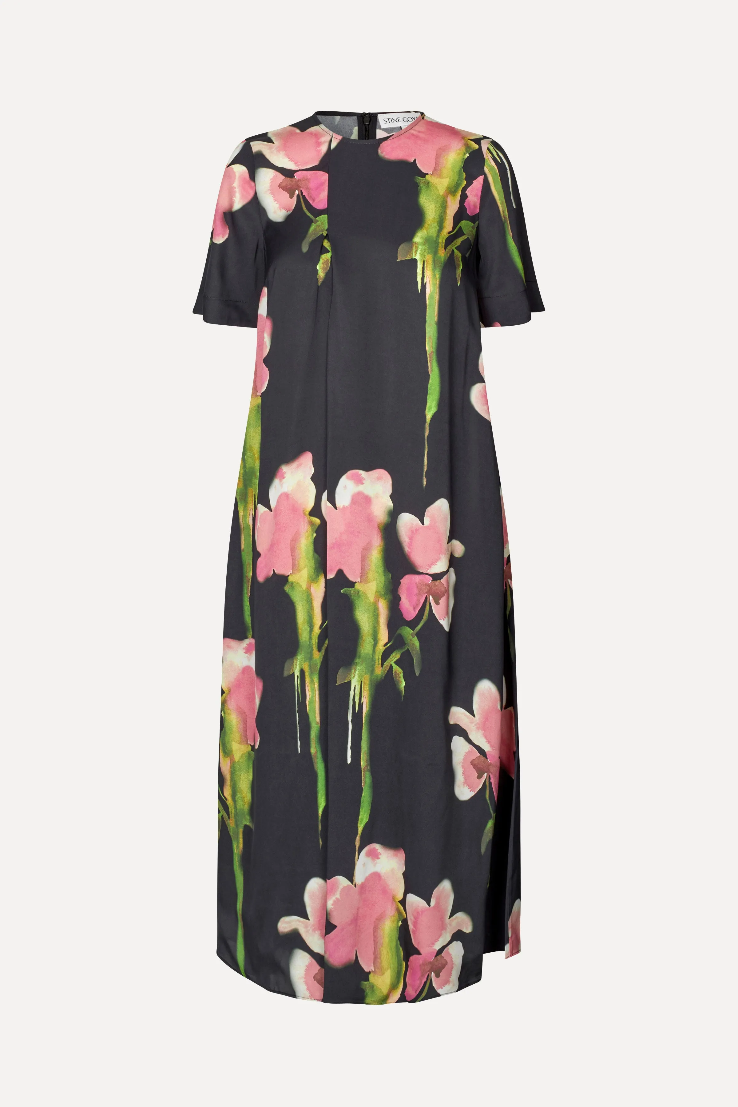 Flowy Short Sleeve Midi Dress - Melting Flowers sold by STINE GOYA product image thumbnail 4