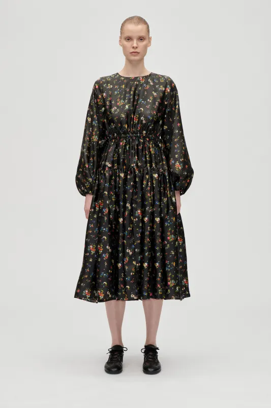 Waist Tie Ruffle Midi Dress - Magnolia Garden sold by STINE GOYA