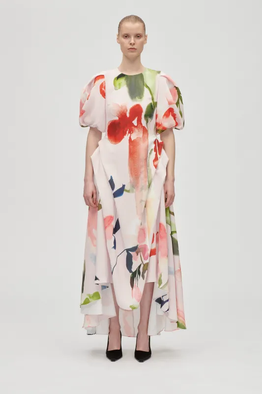 Ruffling Voluminous Dress - End Of Summer Garden made by STINE GOYA