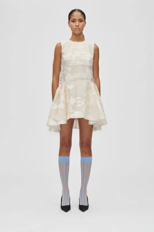 Romantic Ruffling Sleeveless Short Dress - Multiflowers sold by STINE GOYA