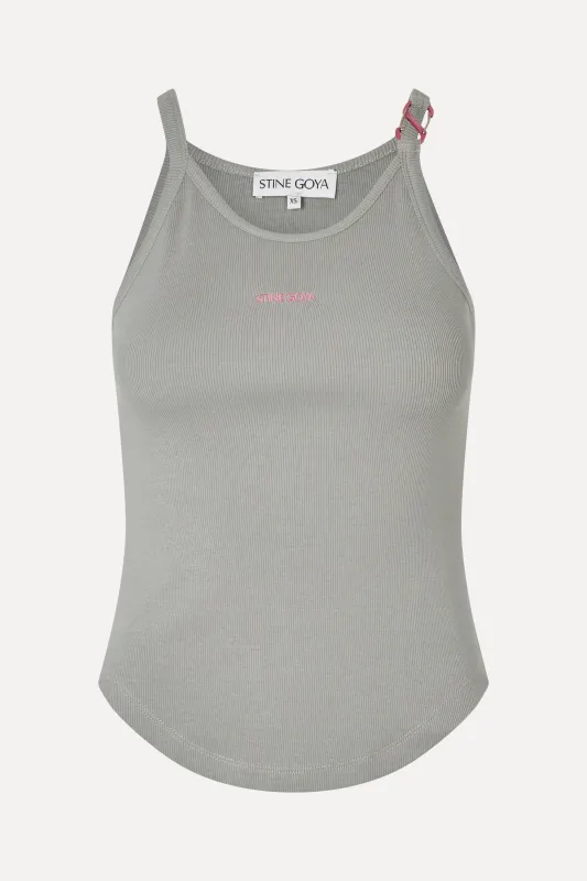 Carabiner Rib Tank Top - Grey sold by STINE GOYA