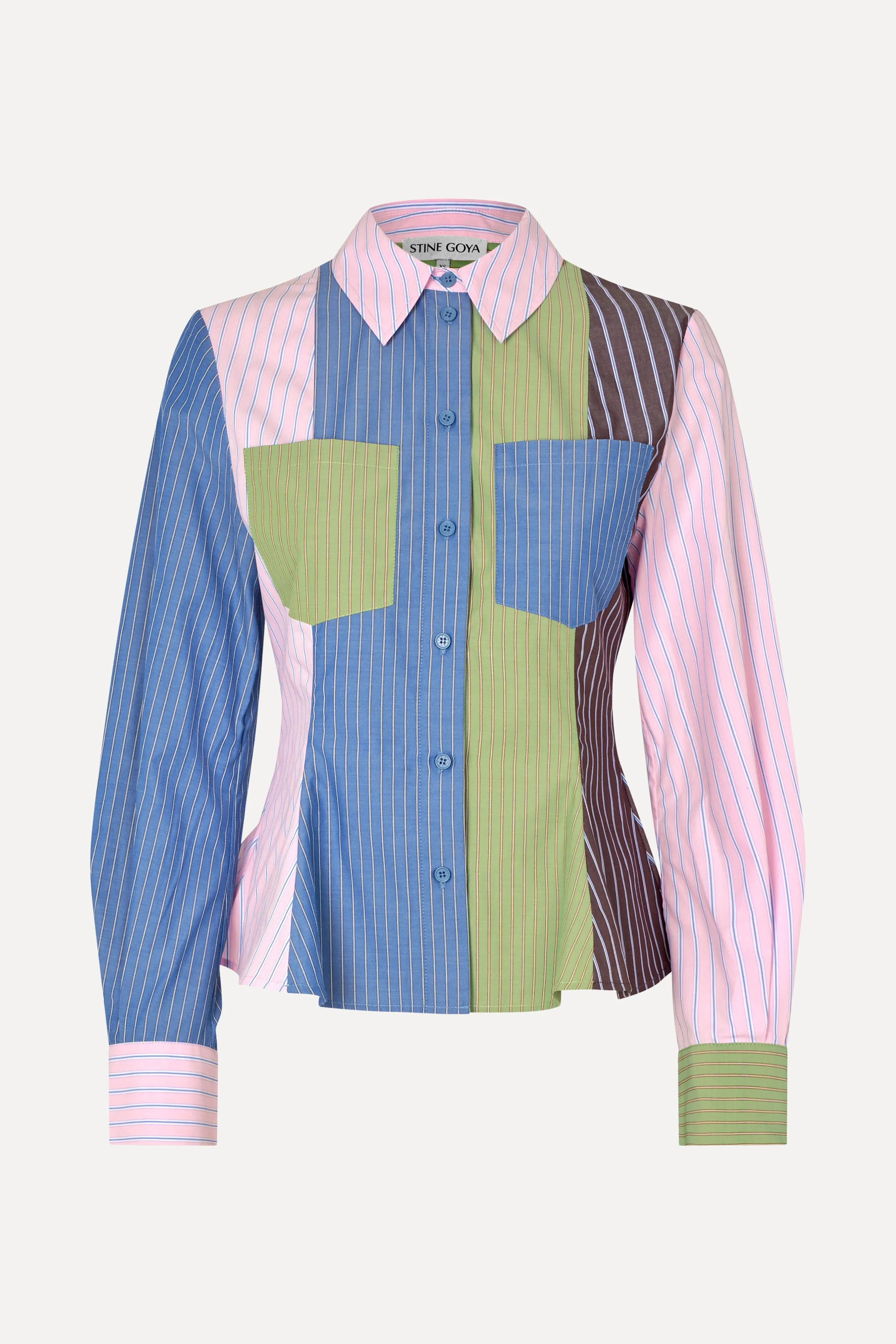 Pocket Peplum Shirt - Multistripes Mix sold by STINE GOYA product image thumbnail 3