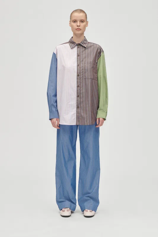 Pocket Elasticated Long Pants - Blue made by STINE GOYA