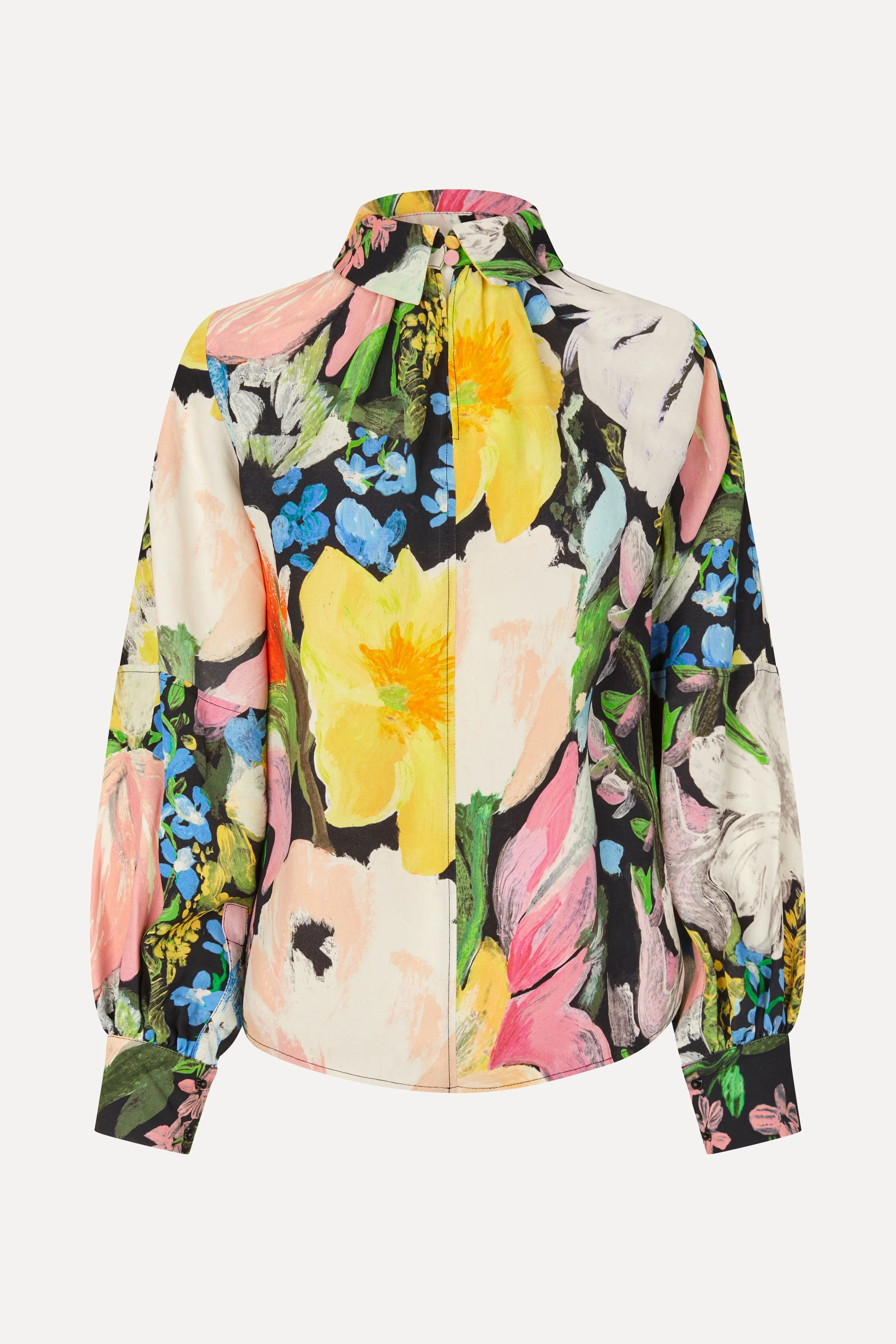 Gathered Long Sleeve Top - Flowers Under The Sun sold by STINE GOYA product image thumbnail 3
