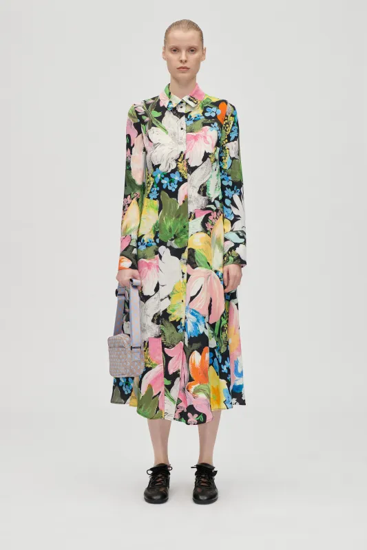 Front Placket Midi Polo Dress - Flowers Under The Sun sold by STINE GOYA