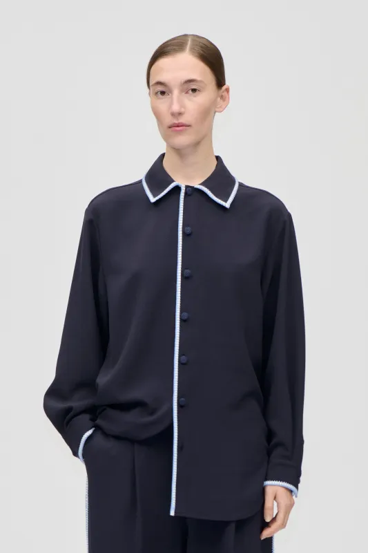 Pocket Oversized Shirt - Parisian Night sold by STINE GOYA