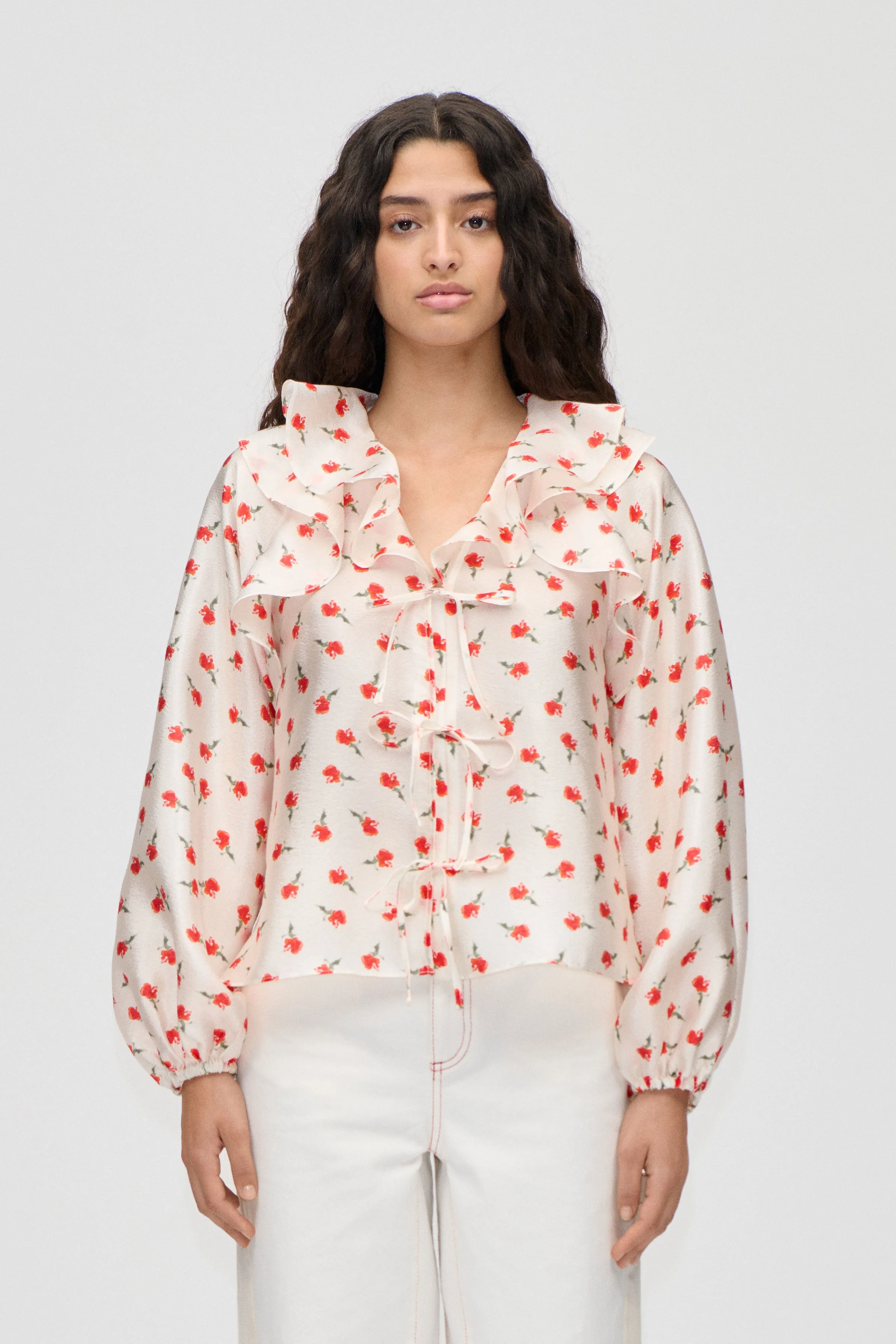 Multi Ruffle Raglan Top - Ditzy Petunia sold by STINE GOYA