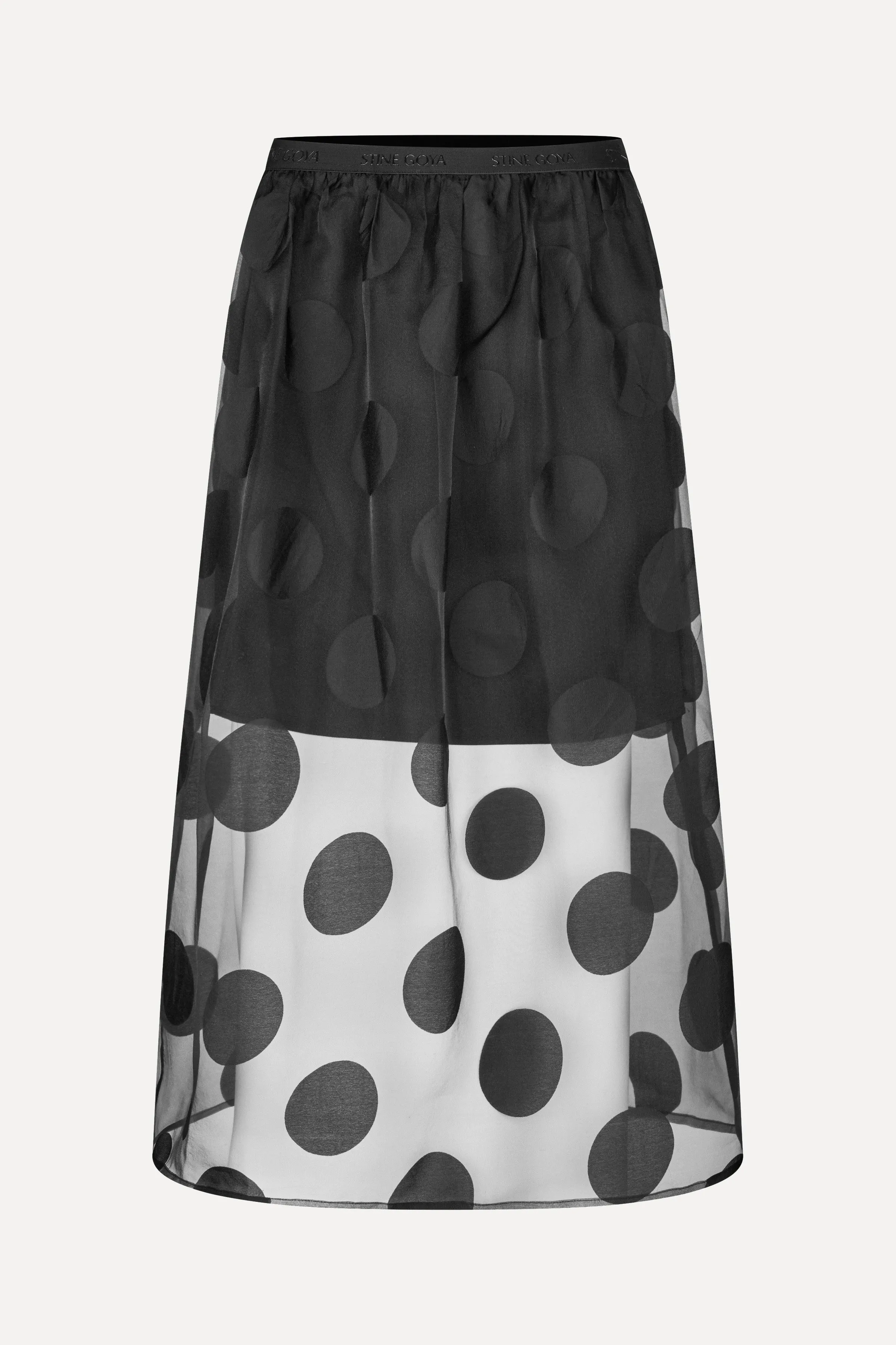 Elasticated Waistband Midi Skirt - Dotted Black sold by STINE GOYA product image thumbnail 4