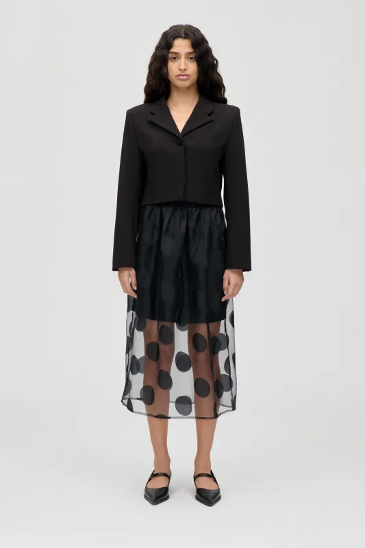 Elasticated Waistband Midi Skirt - Dotted Black sold by STINE GOYA