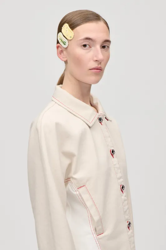 Hand Crocheted Hair Clip - Yellow Flowers sold by STINE GOYA