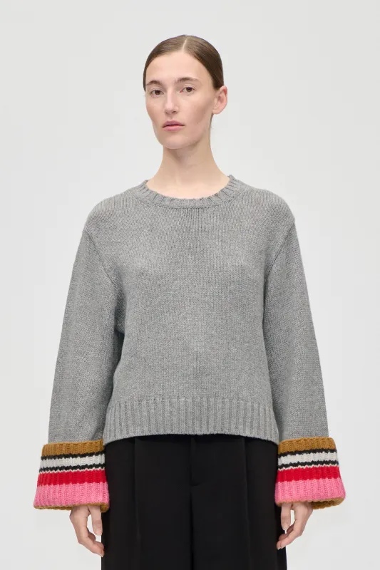 Chunky Sleeve Sweater - Pink Multistripes sold by STINE GOYA