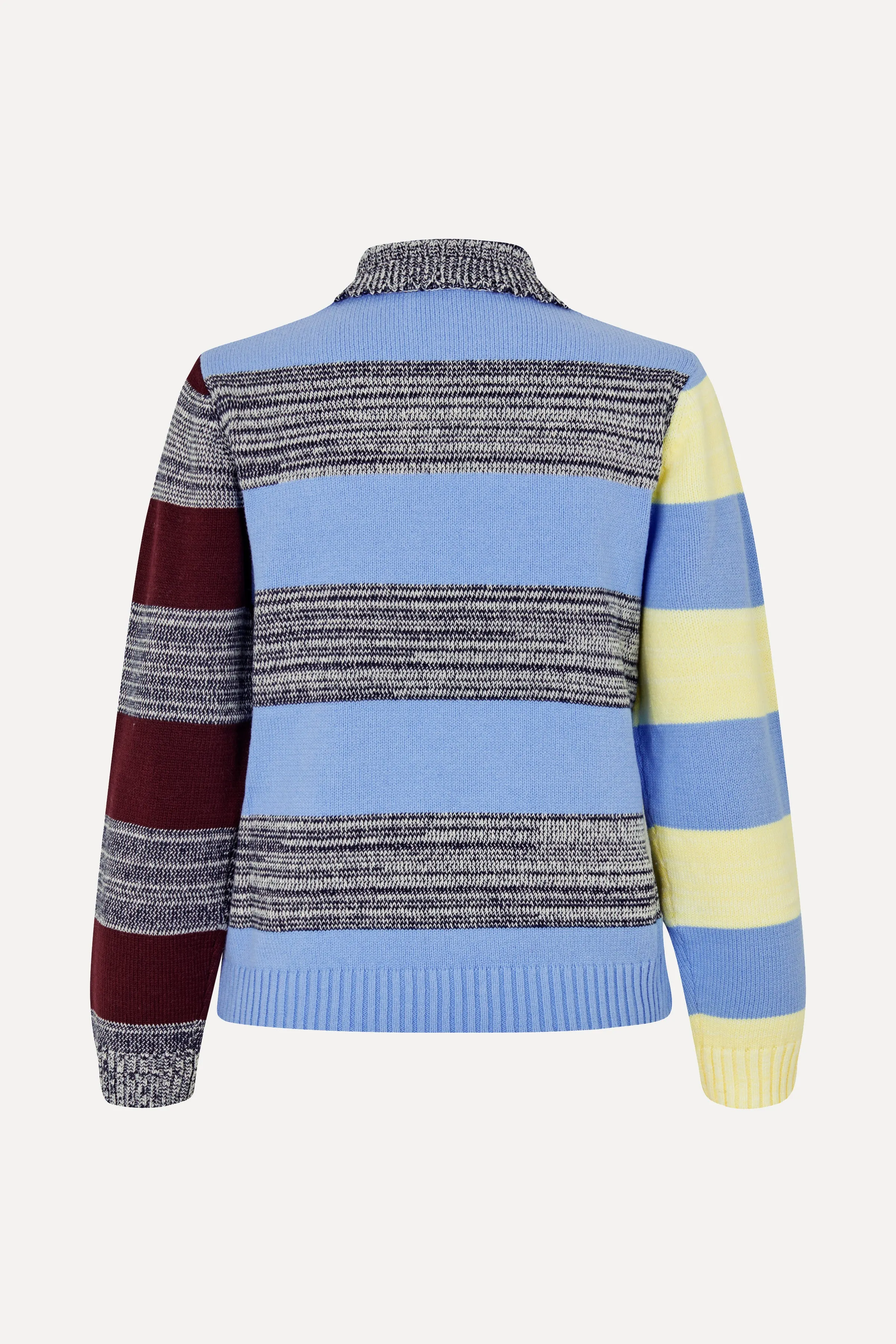 Mix Stripe Polo Collar Sweater - Multistripes Blue Mix sold by STINE GOYA product image thumbnail 4