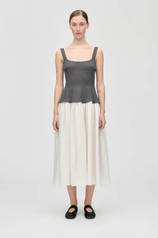 Corset Long Dress - Melange Grey / Cream sold by STINE GOYA
