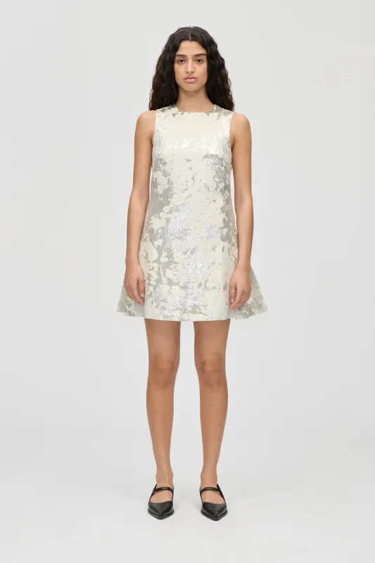 Kick Pleat Mini Dress - Lurex Garden sold by STINE GOYA