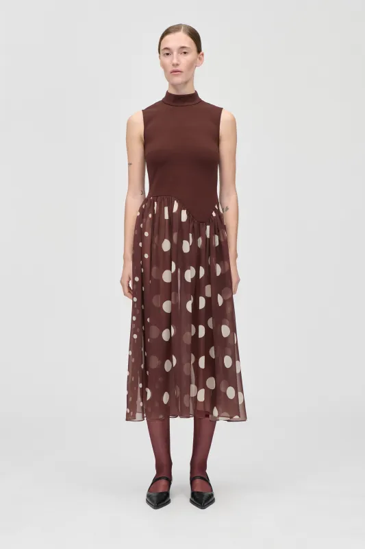 Asymmetrical Draped Dress - Artist Blurry Dots sold by STINE GOYA