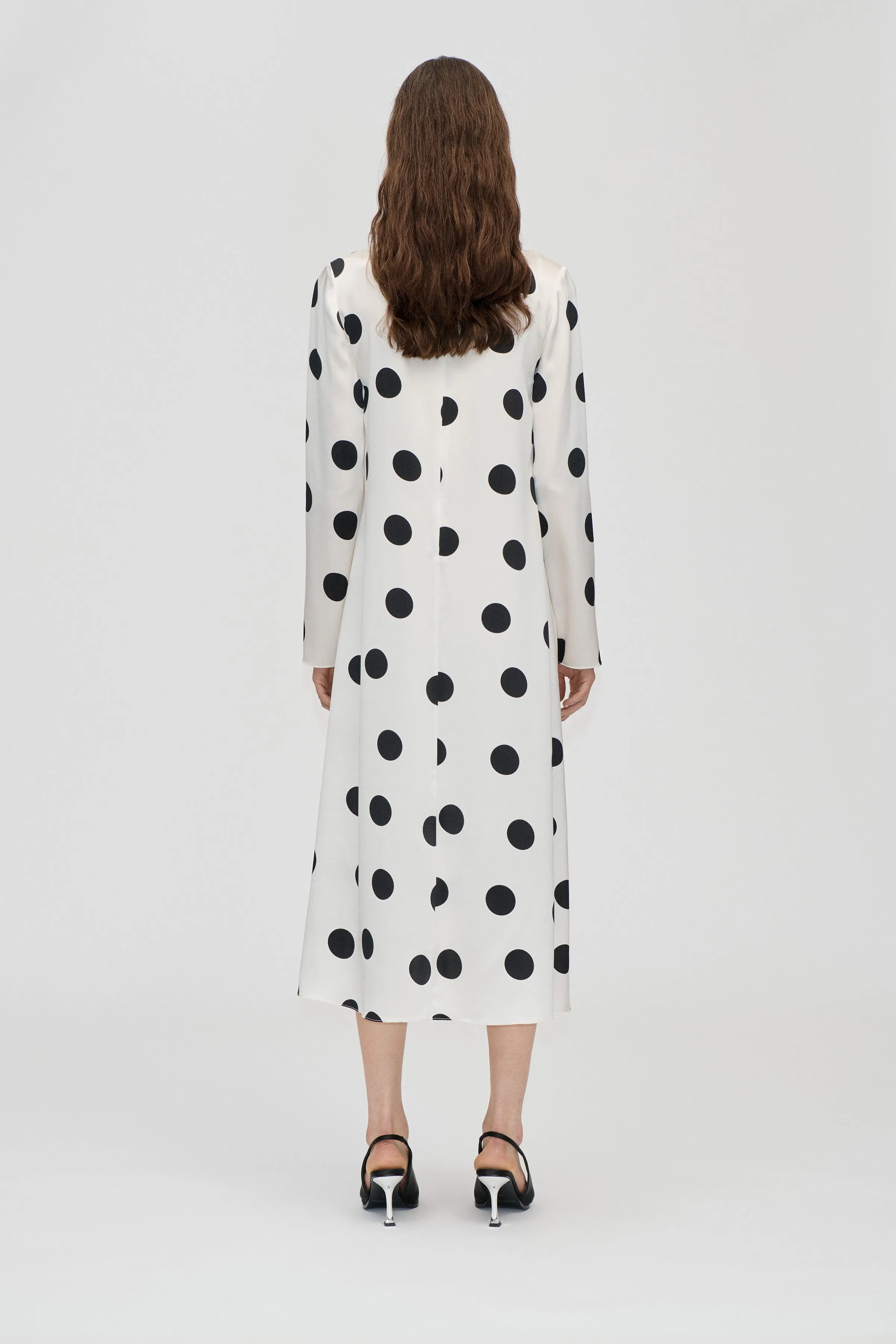 Long Sleeve Midi Dress - Black Dots sold by STINE GOYA product image thumbnail 2