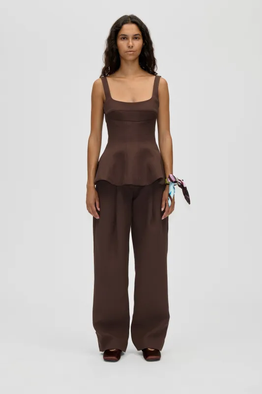 Elevated Pleat Pants - Cocoa sold by STINE GOYA