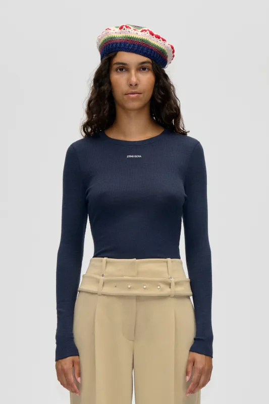 Long Sleeve Crewneck - Midnight Navy sold by STINE GOYA