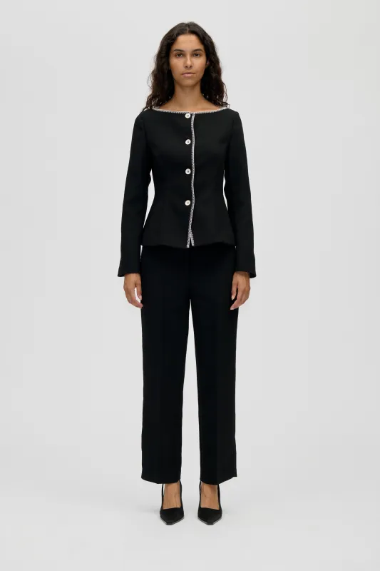 Straight Tailored Ankle Pants - Black sold by STINE GOYA