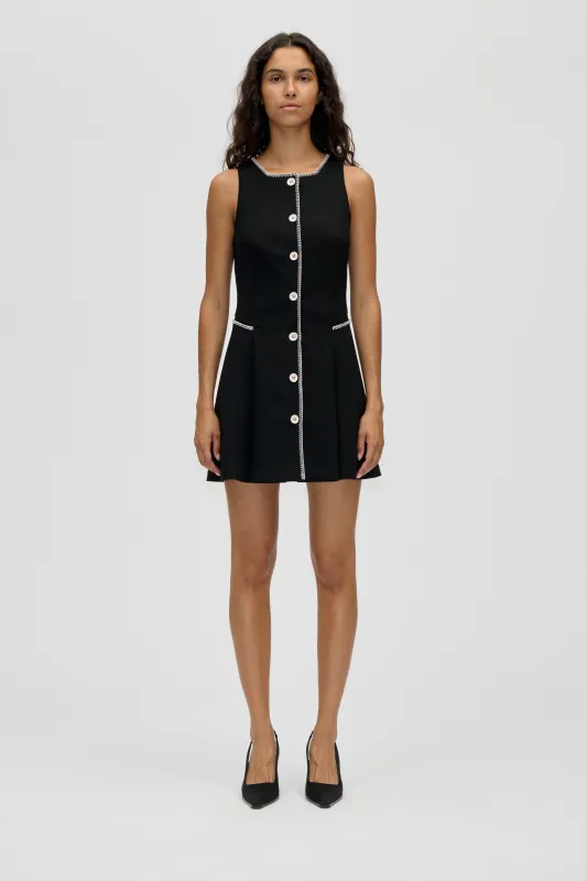 Sleeveless Button-Up Mini Dress - Black sold by STINE GOYA