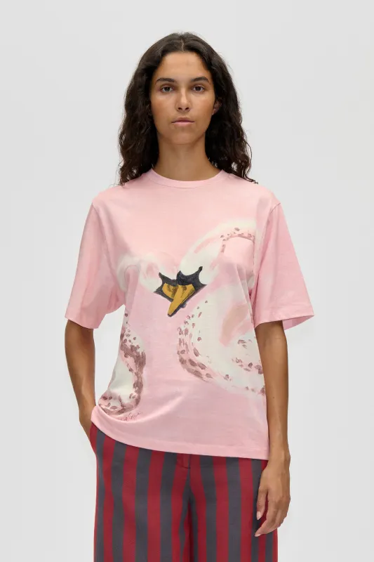 Short Sleeve T-Shirt - Swans made by STINE GOYA