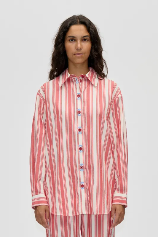 Loose Long Sleeve Shirt - Scarlet Trot sold by STINE GOYA