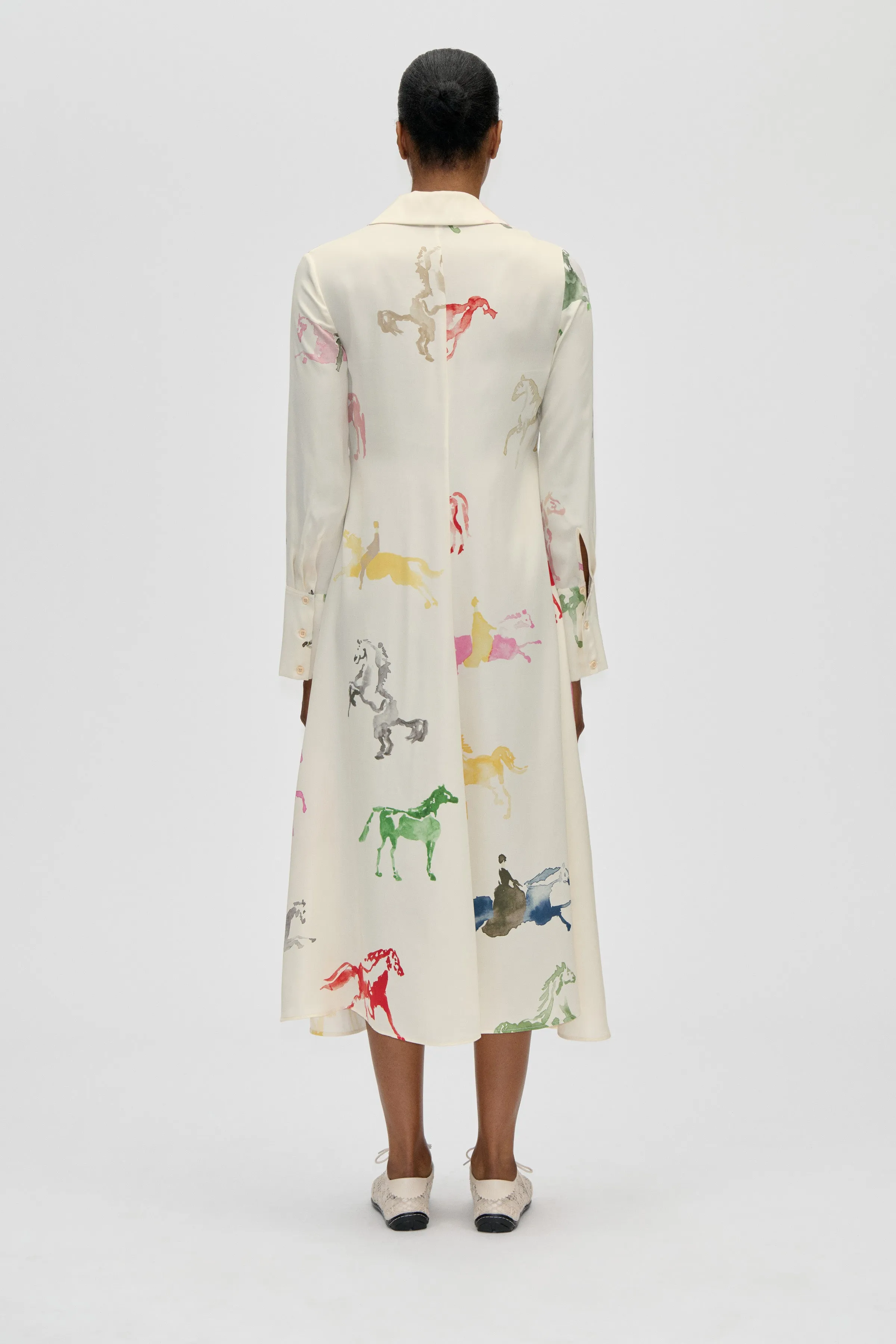 Front Placket Midi Polo Dress - Horses sold by STINE GOYA product image thumbnail 2
